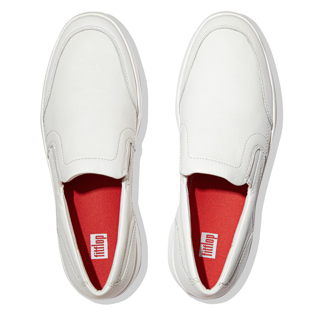 Fitflop Mens Slip-on - Rally X Leather Sneakers - White - 810-GCXHNJ